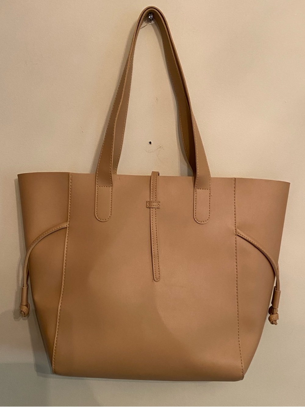 Everyday Tan/ Beige Faux Leather Tote Bag